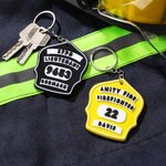 Personalized 3D-Printed Firefighter Badge Multicolour Keychain with Department Position and Name Backpack Accessories Birthday Gift for Fireman