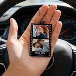 Personalised 1-3 Film Photos Acrylic Ornament Car Charm with Name Birthday Valentine's Day Anniversary Gift for Couple