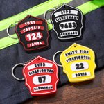 Personalized 3D-Printed Firefighter Badge Multicolour Keychain with Department Position and Name Backpack Accessories Birthday Gift for Fireman