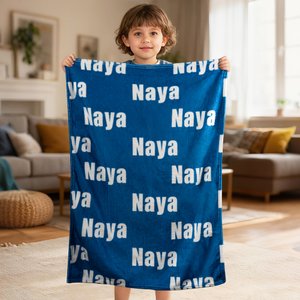 Personalizada de alta calidad super suave nombre de la familia manta cumpleaños regalo de Navidad para la familia Kid