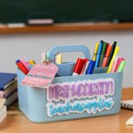Personalised Teacher Fuel Caddy 3D Letter Desk Organizer with Name and Label Back to School Appreciation Gift for Teacher