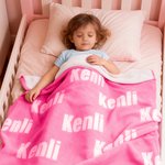 Couverture en flanelle personnalisée avec nom - Super douce et multicolore - Cadeau d'anniversaire pour enfants famille