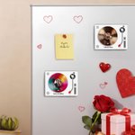 Personalized Vinyl Record Photo Design Acrylic Fridge Magnet with Text Home Decor Birthday Valentine's Day Gift for Couple Friends