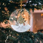Personalized Cute Animal Baby's 1st Christmas Clear Acrylic Ornament with Name and Year Tree Decor Baby Shower Christmas Gift for Newborns