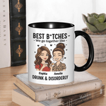 Personlig Best Friends Cartoon Characters 11 oz 15 oz keramisk mugg med namn Daglig användning Jubileum Födelsedagspresent för besläktade