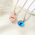 Personalized Cat Eye Photo Necklace Dainty Jewelry Birthday Memorial Gift for Women Pet Lovers