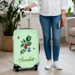 Gepersonaliseerde Multicolor Geboortebloem Geboortesteen Bagagehoes Past 18-32 Inch Koffer met Naam Reisaccessoires Verjaardagscadeau voor Vrouwen