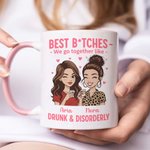 Personlig Best Friends Cartoon Characters 11 oz 15 oz keramisk mugg med namn Daglig användning Jubileum Födelsedagspresent för besläktade
