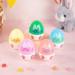 Personalisierte Multicolor Kaninchenohren Pfote Osterei Ornament mit Namen Schreibtisch Dekor Korb Stuffer Ostern Party Geschenk für Familie Kinder