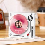 Personalized Vinyl Record Photo Design Acrylic Fridge Magnet with Text Home Decor Birthday Valentine's Day Gift for Couple Friends