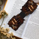 Personalized Vintage Book Floral Dragon Magnetic Bookmark Clip with Name Reading Accessory Daily Use Birthday Gift for Dragon Book Lovers