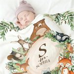 Personalisierte niedlichen Cartoon Dschungel Tiere weiche Decke mit Namen und Text Nusery Zimmer Dekoration Geburtstag Baby Dusche Geschenk für Kinder