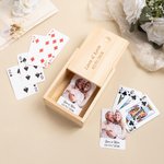 Carte à jouer personnalisée avec photo nom et date - Boîte de rangement à choix - Cadeau fête de famille Saint-Valentin pour couple amis famille