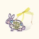 Décoration de Lapin en Bois Ornement Personnalisé avec Nom Gravé Cadeau de Pâques pour Enfant Bébé Nouveau-Né