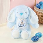 Personalized Watercolor Floral Rabbit Plush Easter Bunny Stuffed Toy with Name Party Basket Filler Easter Gift for Newborns Kids