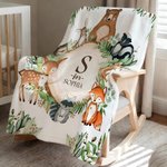 Personalisierte niedlichen Cartoon Dschungel Tiere weiche Decke mit Namen und Text Nusery Zimmer Dekoration Geburtstag Baby Dusche Geschenk für Kinder