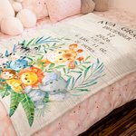 Personalisierte niedlichen Cartoon Dschungel Tiere weiche Decke mit Namen und Text Nusery Zimmer Dekoration Geburtstag Baby Dusche Geschenk für Kinder