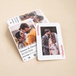 Carte à jouer personnalisée avec photo nom et date - Boîte de rangement à choix - Cadeau fête de famille Saint-Valentin pour couple amis famille