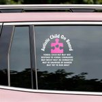 Personalised Autistic Child On Board Medical Alert Decal Sticker with Text Car Window Decor Autism Awareness Day Gift for Autistic Kids Parents