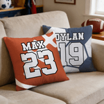 Personalized Basketball Volleyball Throw Pillow Cover with Name and Number Home Decor Anniversary Birthday Gift for Sports Ball Lovers