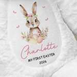 Personalisierte My First Easter Blume Schmetterling Plüschhase Spielzeug mit Namen und Jahr Ostern Geburtstag Geschenk für Kinder
