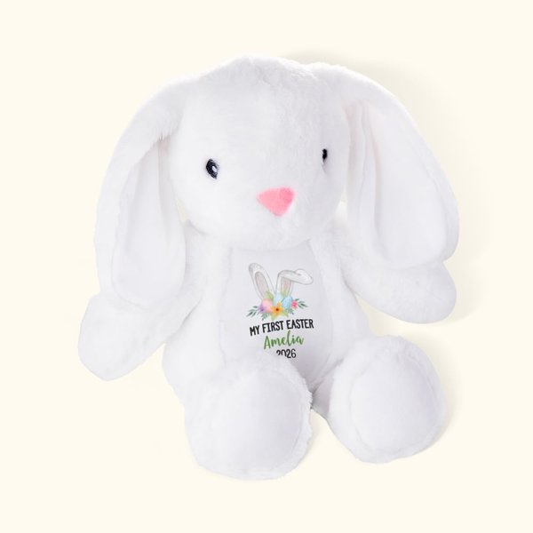 Personalised My First Easter Plush Bunny with Name and Year Easter Gift for Kid