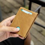 Portefeuille en Cuir Personnalisé avec Texte et État Gravés Porte-Monnaie avec Fentes Cadeau Anniversaire Longue Distance pour Homme