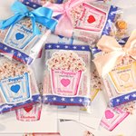 Autocollants imperméables personnalisés avec motif popcorn et nom - Cadeau Saint-Valentin pour couple