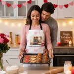 Tablier personnalisé avec texte et poches, imprimé fleurs et lèvres, lapin de Pâques, activités culinaires, cadeau de Pâques pour la famille, amoureux de la cuisine.