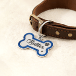 Personalised Glitter Bone Dog ID Tag with Name and Text Pet Birthday Adoption Anniversary Gift for Pet Owners Lovers