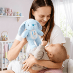 Personalized Flower Peter Rabbit Cute Bunny Plush Stuffed Animal Toy with Name and Initial First Easter Holiday Gift for Kids