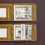 Portefeuille en Cuir Personnalisé avec Texte et État Gravés Porte-Monnaie avec Fentes Cadeau Anniversaire Longue Distance pour Homme