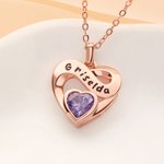 Personalizado Infinito Signo Corazón Piedra de nacimiento Mujeres Collar con nombre grabado Joyería delicada Día de San Valentín Aniversario Regalo para Esposas Novias