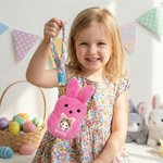 Oreilles de lapin en peluche personnalisées avec nom et bracelet Fête de Pâques Cadeau d'anniversaire pour garçons filles