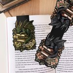 Personalized Vintage Book Floral Dragon Magnetic Bookmark Clip with Name Reading Accessory Daily Use Birthday Gift for Dragon Book Lovers