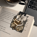Personalised Vintage Book Floral Dragon Magnetic Bookmark Clip with Name Reading Accessory Daily Use Birthday Gift for Dragon Book Lovers