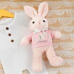 Personlig søt T-skjorte Bunny plysj påskehare utstoppet leketøy med initial og navn påskegave til nyfødte barn