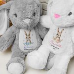 Personalisierte My First Easter Blume Schmetterling Plüschhase Spielzeug mit Namen und Jahr Ostern Geburtstag Geschenk für Kinder