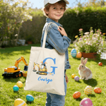 Sac à dos en toile avec nom Utilisation quotidienne Cadeau de chasse aux oeufs de Pâques pour garçons filles