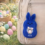 Oreilles de lapin en peluche personnalisées avec nom et bracelet Fête de Pâques Cadeau d'anniversaire pour garçons filles