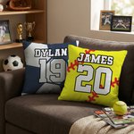 Personalized Basketball Volleyball Throw Pillow Cover with Name and Number Home Decor Anniversary Birthday Gift for Sports Ball Lovers