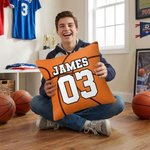 Personalized Basketball Volleyball Throw Pillow Cover with Name and Number Home Decor Anniversary Birthday Gift for Sports Ball Lovers