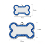 Personalised Glitter Bone Dog ID Tag with Name and Text Pet Birthday Adoption Anniversary Gift for Pet Owners Lovers