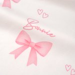 Personalized Cute Pink Bow Soft Swaddle Hat Women's Bathrobe Set with Name Baby Shower Birthday Gift for Newborns New Moms