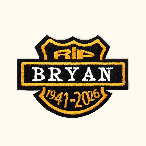 Personalised Embroidered Memorial Shield Patch with Name and Year for Leather Jackets Waistcoats Hoodie Locomotive Enthusiasts Friends