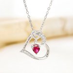 Personalized Graduation Cap Birthstone Heart Sterling Silver Necklace Dainty Jewellery with Engraved Name and Year Graduation Gift for Graduates