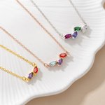 Personalized Family Tree 1-7  Birthstones Necklace Dainty Jewellery Mother's Day Birthday Gift for Women Mother Grandmother