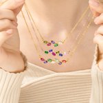 Personalized Family Tree 1-7  Birthstones Necklace Dainty Jewellery Mother's Day Birthday Gift for Women Mother Grandmother