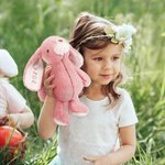Personalised Bunny Stuffed Plush Toy with Glitter Name Easter Birthday Gift for Children