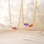 Personalized Family Tree 1-7  Birthstones Necklace Dainty Jewellery Mother's Day Birthday Gift for Women Mother Grandmother